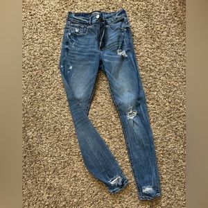 Express High Rise Distressed Jeans